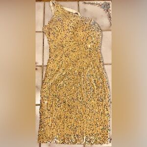 Elegant Gold Sequin Dress